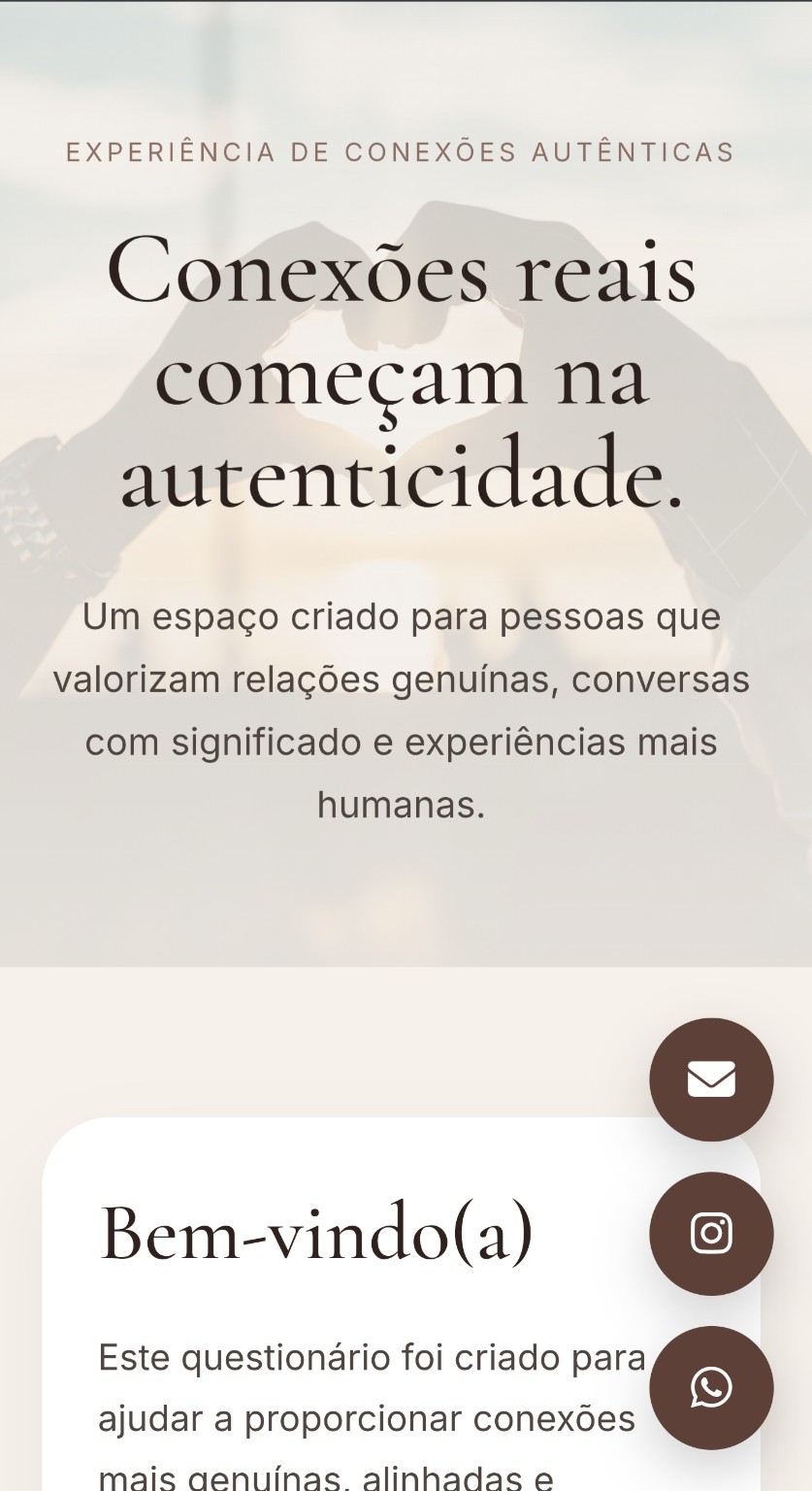Landing page Conexões Autênticas