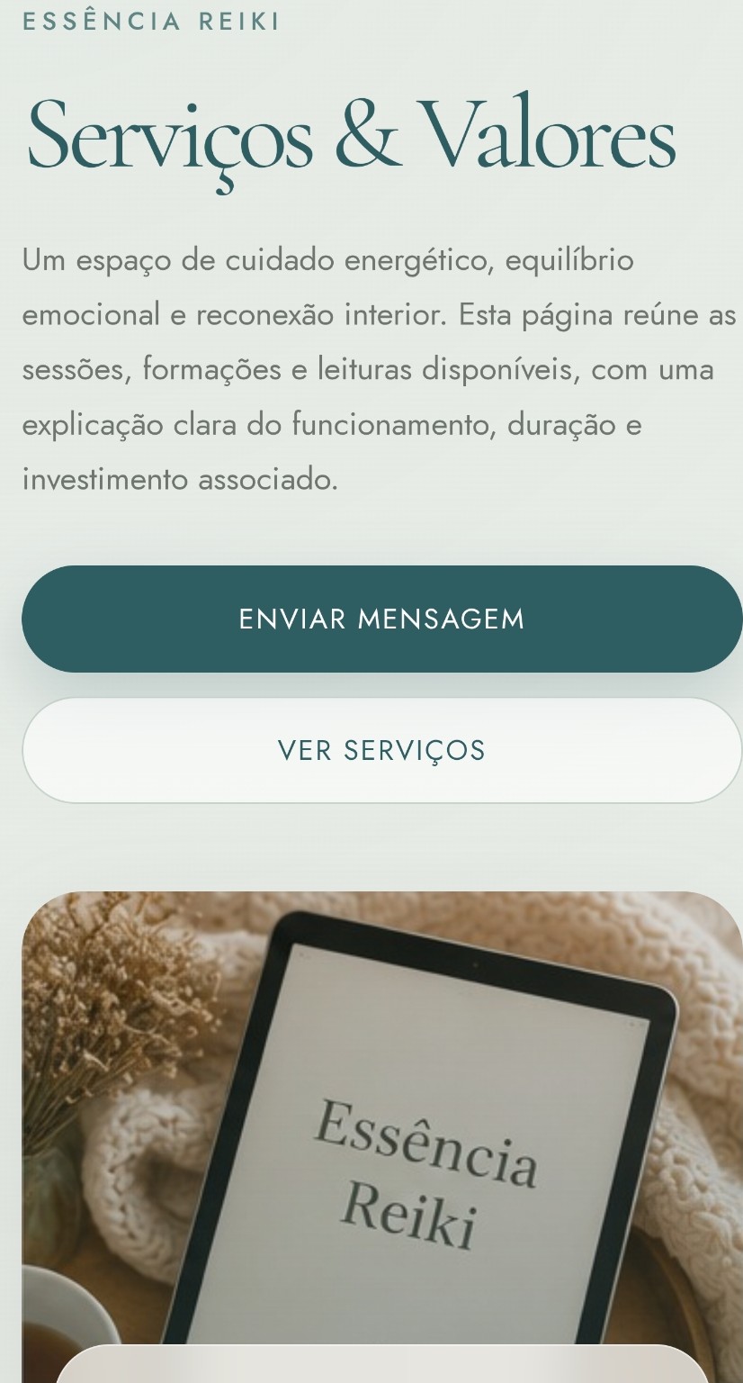 Website premium Essência Reiki