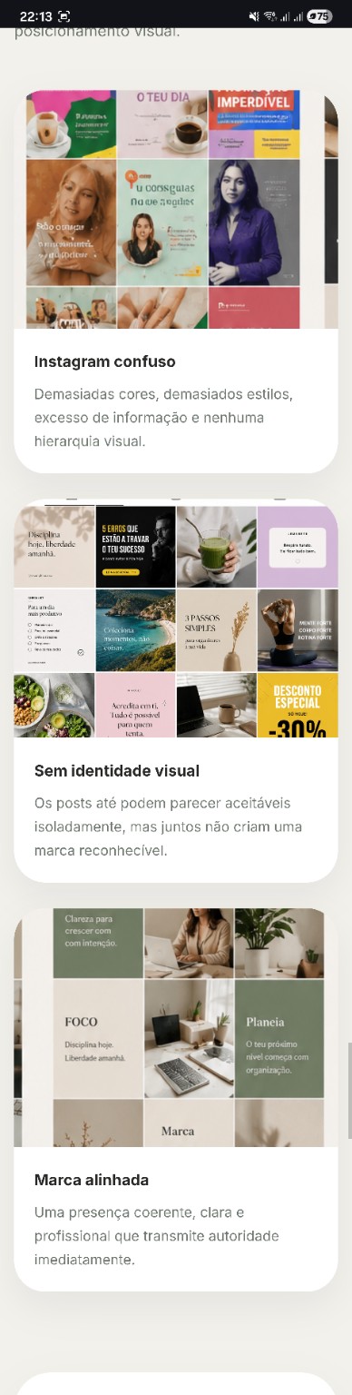 Instagram antes da organização